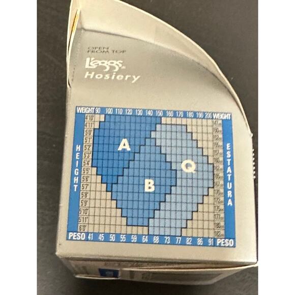 L'eggs Leegs Sheer Energy Control Top Sheer Toe Off Black size Q 65606 Firmer - Picture 3 of 4